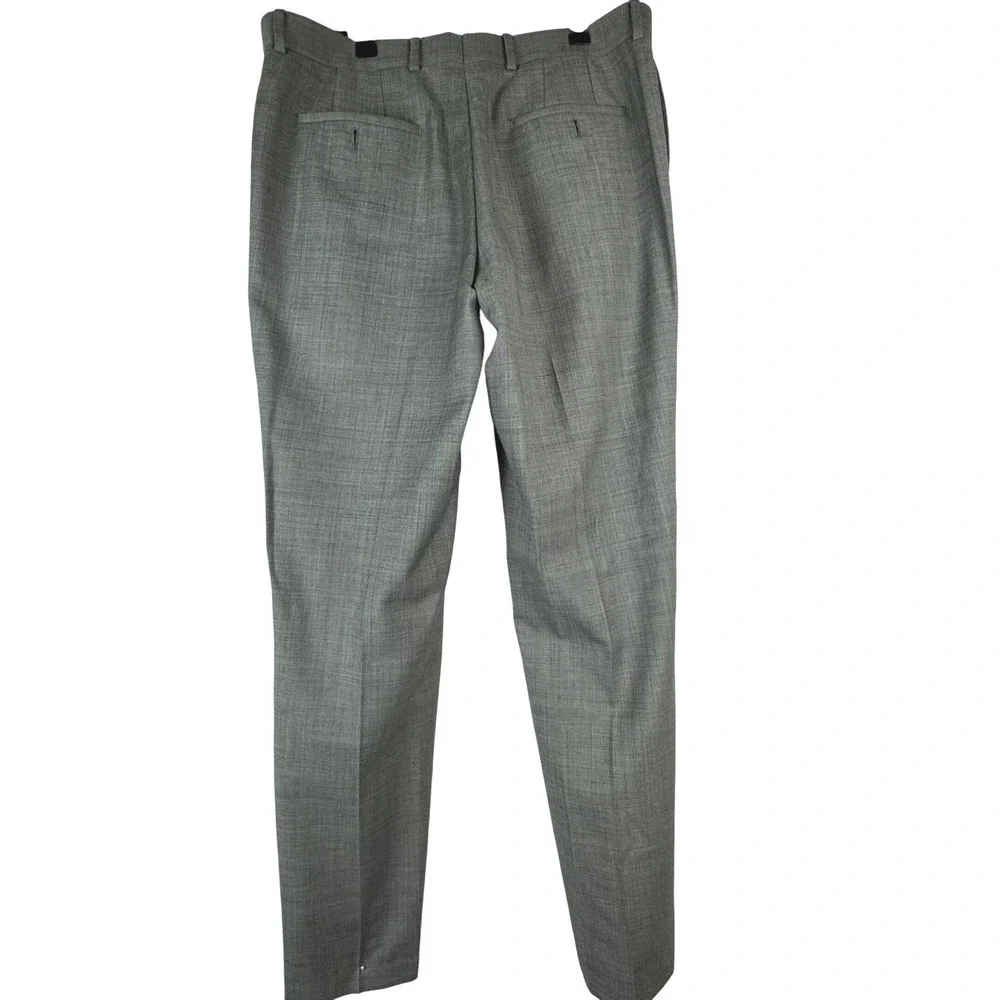 Egara Mens Gray Wool Dress Pants Size 34 Waist Trousers Tweed Business‎ Classic